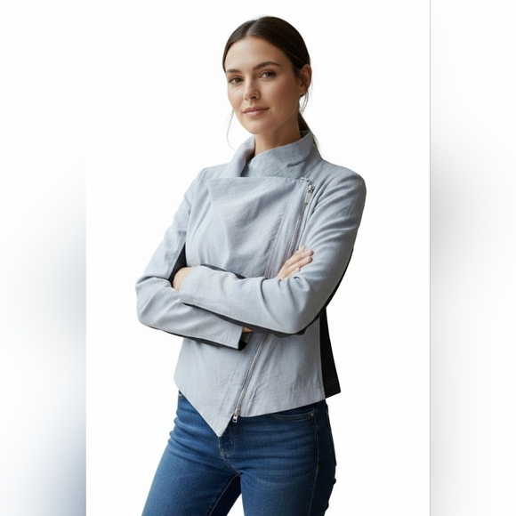 Rachel Roy Women’s Asymmetrical Zip Combo Jacket / Blazer Size S - Picture 1 of 6